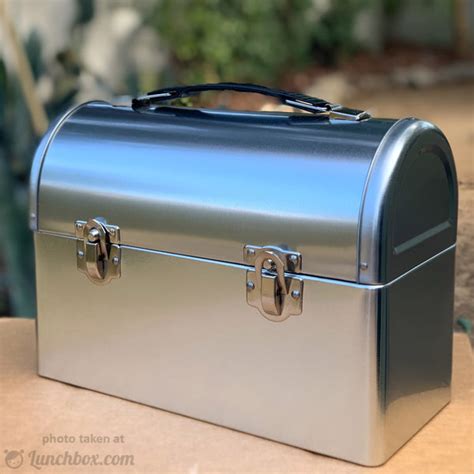 metal lunch box dome navy|Old Dome Top Lunch Box .